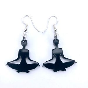 Hand made acrylic yoga love earrings with sterling silver posts